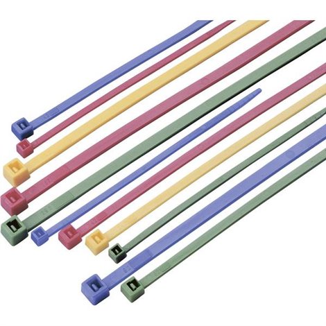 VP-100C Assortimento di fascette per cavi 100 mm, 203 mm, 292 mm Verde, Rosso, Blu, Giallo