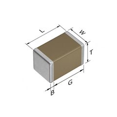 Condensatore ceramico SMD 0805 1 µF 100 V/DC 10 % (L x L x A) 2 x 1.25 x 1.25 mm 1 pz.