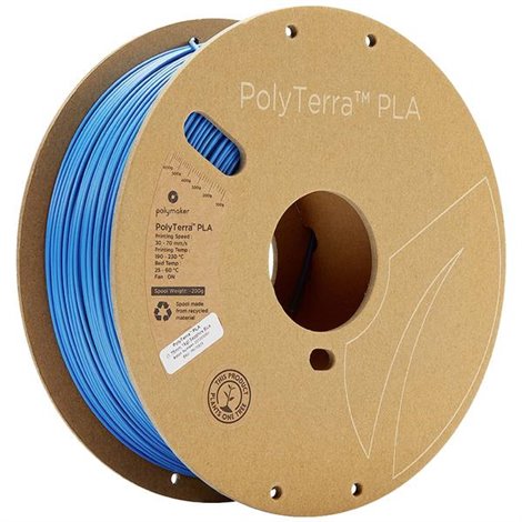 PolyTerra PLA Filamento per stampante 3D Plastica PLA contenuto di plastica ridotto 1.75 mm 1000 g Blu