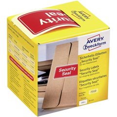 Avery Zweckform Sigillo di sicurezza , 78 x 38 mm, indicazione Security Seal, 1 rotolo/100 etichette, rosso