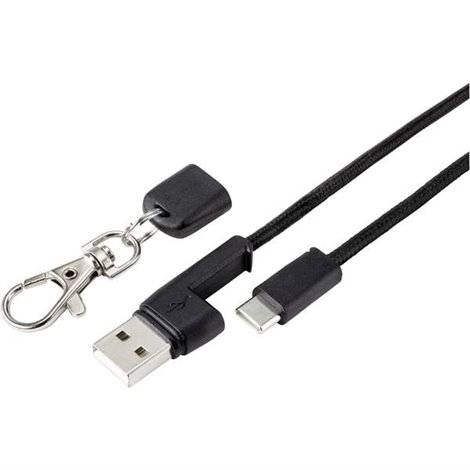 Cavo USB USB 2.0 Spina USB-A, Spina USB-C® 0.95 m Nero contatti connettore dorati