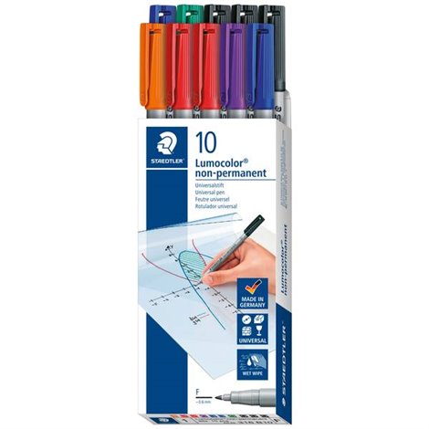 Penna per lucidi da proiezione Lumocolor® non-permanent pen 316 Rosso, Blu, Verde, Nero, Arancione,