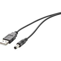 Cavo di alimentazione USB USB 2.0 Spina USB-A, Spina DC 3,5 mm 1.00 m Nero contatti connettore dorati
