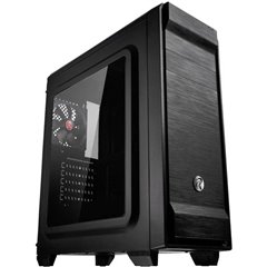 ARCADIA II Midi-Tower PC Case, PC Case da gioco Nero 1 ventola pre-montata, finestra laterale, filtro per la