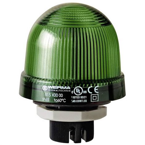 Segnalatore luminoso Verde Luce flash 12 V/AC, 12 V/DC, 24 V/AC, 24 V/DC, 48