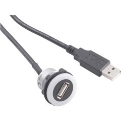 Presa USB Presa USB-05-BK Presa USB tipo A, illuminata su spina USB tipo A con cavo da 60 cm