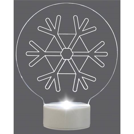 figura acrilica Fiocco di neve Bianco freddo LED (monocolore) Trasparente