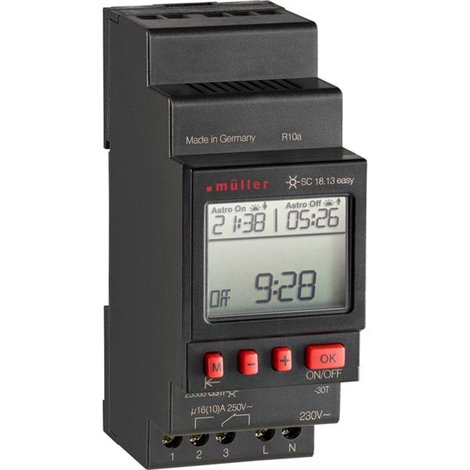 SC 18.13 easy 230V 50-60Hz Timer per guida DIN digitale 230 V/AC 4000 W