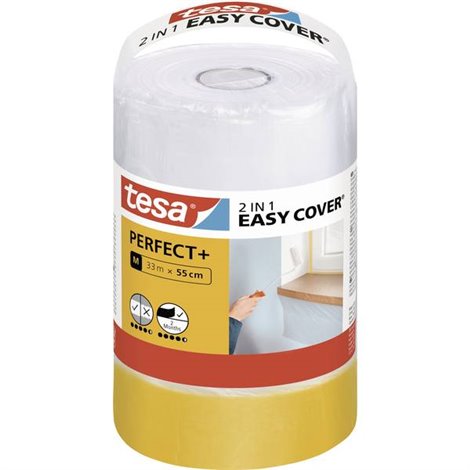 Easy Cover Perfect+ Pellicola di protezione per superfici Giallo, Trasparente (L x L) 33 m x 550 mm