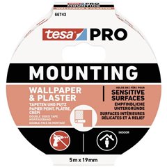 Mounting PRO Tapete & Putz Nastro per fissaggio Bianco (L x L) 5 m x 19 mm 1 pz.