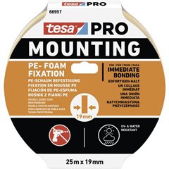 Mounting PRO PE-Fixation Nastro per fissaggio Bianco (L x L) 25 m x 19 mm 1 pz.