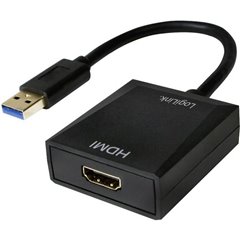 USB / HDMI Adattatore [1x Spina A USB 3.2 Gen 1 (USB 3.0) - 1x Presa HDMI] Nero 10.00 cm