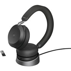 Evolve2 75 Telefono Cuffie Over Ear via cavo Nero Indicatore di carica della batteria, Muto