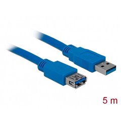 Cavo USB USB 3.2 Gen1 (USB 3.0) Spina USB-A, Presa USB-A 5.00 m Blu contatti connettore dorati