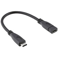 Cavo USB USB 3.2 Gen2 (USB 3.1 Gen2) Spina USB-C® 0.15 m Nero Schermato