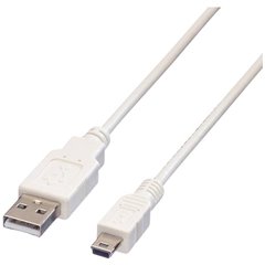 Cavo USB USB 2.0 Spina USB-A, Spina USB-Mini-B 0.80 m Bianco Schermato