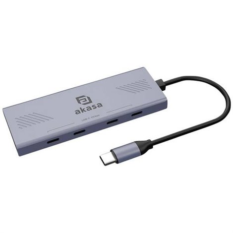 10Gbps USB Type-C 4 Port Hub 4 Porte USB-C® (USB 3.1) Multiport Hub con spina USB-C Alluminio (anodizzato)