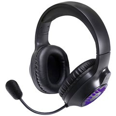 TYRON Gaming Cuffie Over Ear via cavo Stereo Nero, RGB headset con microfono, regolazione del volume, Muto