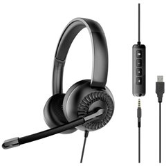 METIS Cuffie On Ear via cavo Stereo Nero headset con microfono, regolazione del volume, Muto