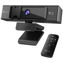 JVCU435-N Webcam 4K 3840 x 2160 Pixel Pannello di copertura integrato, Microfono, Morsetto di supporto, Con 