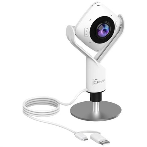 -N Webcam Full HD 1920 x 1080 Pixel Microfono, Rilevamento a 360°, Con piedistallo