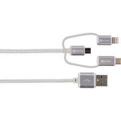 Apple iPad/iPhone/iPod Cavo [1x USB - 1x spina USB-C™, Spina Micro USB, Spina Dock Lightning Apple] 30.00 cm 
