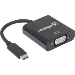 USB / VGA Adattatore [1x Spina C USB 3.2 Gen 2 (USB 3.1) - 1x Presa VGA] Nero Codifica a colori, Flessibile,