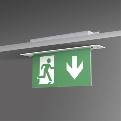 Indicazione via di fuga illuminata Montaggio da incasso a soffitto