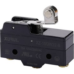 Microinterruttore 250 V/AC, 15 A, 1 on/(on) XZ-15GW22-B non agganciante, 1 pz.