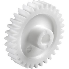 Poliacetale Ingranaggio dentato cilindrico Tipo di modulo: 0.5 Ø foro: 6 mm Numero di denti: 60