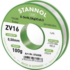 ZV16 Stagno senza piombo senza piombo Sn3.0Ag0.5Cu 100 g 0.5 mm