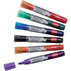 Liquid Ink Boardmarker Kit marcatori per lavagne bianche Nero, Rosso, Verde, Blu, Arancione, Violetto 6