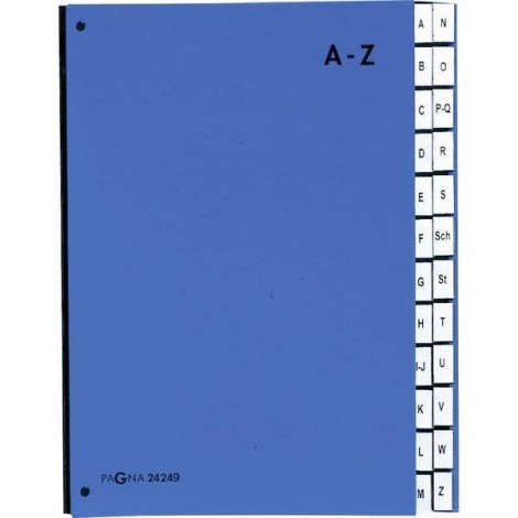 Cartellina classificatrice Cellulosa spessa Blu DIN A4 Numero scomparti: 24 A-Z