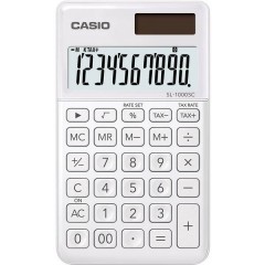 SL-1000SC Calcolatrice tascabile Bianco Display (cifre): 10 a energia solare, a batteria (L x A x P) 71 x 9 x 120