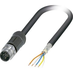 Connettore dati confezionato per sensore o attuatore M12 Spina dritta 10.00 m Numero di poli: 4