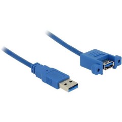 USB 3.2 Gen 1 (USB 3.0) Prolunga Per il montaggio a incasso [1x Spina A USB 3.2 Gen 1 (USB 3.0) - 1x Presa A USB 3.2 Gen