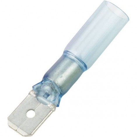 Spina piatta Larghezza spina: 6.3 mm Spessore spina: 0.8 mm 180 ° Parzialmente isolato Blu 1 pz.