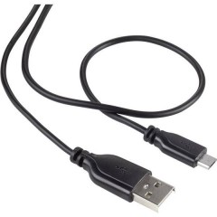 Cavo USB 2.0 [1x Spina A USB 2.0 - 1x Spina Micro B USB 2.0] 1.00 m Nero rivestimento super morbido