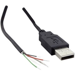 Connettore USB A 2.0 con estremità del cavo aperta Spina USB A 2.0 Contenuto: 1 pz.