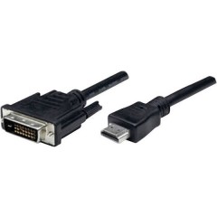 HDMI / DVI Cavo adattatore Spina HDMI-A, Spina DVI-D 24+1pol. 1.80 m Nero avvitabile Cavo HDMI
