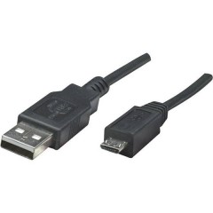 Cavo USB 2.0 [1x Spina A USB 2.0 - 1x Spina Micro B USB 2.0] 1.80 m Nero Certificato UL