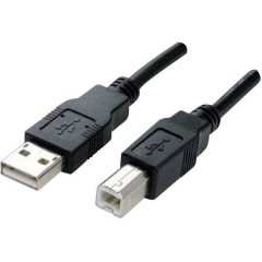 Cavo USB 2.0 [1x Spina A USB 2.0 - 1x Spina B USB 2.0] 3.00 m Nero Contatti connettore dorato, Certificato UL