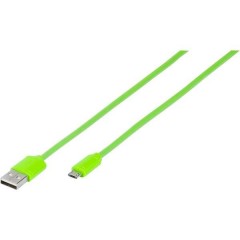 Cavo USB 2.0 [1x Spina A USB 2.0 - 1x Spina Micro B USB 2.0] 1.00 m Verde tondo