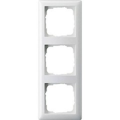 3 scomparti Telaio di copertura System 55, Standard 55 Bianco puro lucido