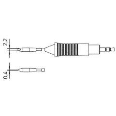 RT8 Punta di saldatura Forma a scalpello, dritta Dimensione 2.2 mm Contenuto 1 pz.
