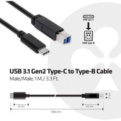 Cavo USB 2.0 [1x Spina C USB 3.2 Gen 2 (USB 3.1) - 1x Spina B USB 3.2 Gen 1 (USB 3.0)] 1.00 m