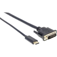 Cavo USB 2.0 [1x spina USB-C™ - 1x Spina DVI-D] 200.00 cm Nero