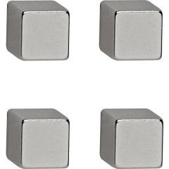 Magnete neodimio (L x A x P) 10 x 10 x 10 mm cubo Argento 4 pz.