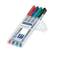Penna per lucidi da proiezione Lumocolor M non-permanent 315 Blu, Verde, Rosso, Nero