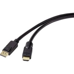 DisplayPort / HDMI Cavo adattatore Spina DisplayPort, Spina HDMI-A 10.00 m Nero Cavo Displayport